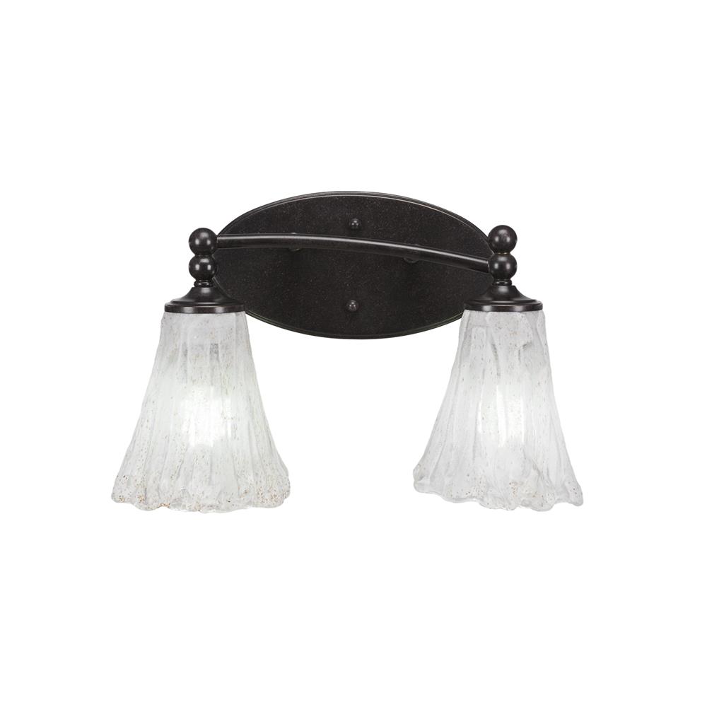Toltec Lighting 591-DG-721 Capri One Light Wall Sconce Dark Granite Finish with Frosted Crystal Glass 