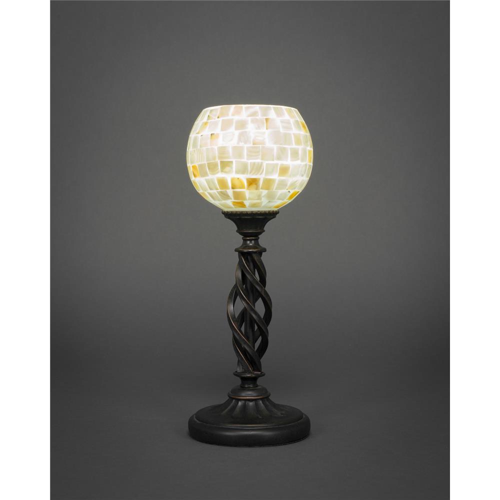 Toltec Lighting 61-DG-405 Eleganté Mini Table Lamp Shown In Bronze Finish With 6" Mystic Seashell Glass