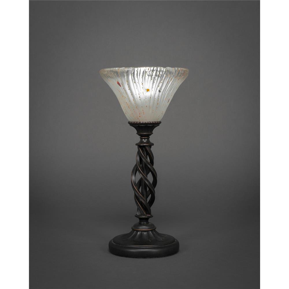 Toltec Lighting 61-DG-751 Dark Granite Finish Mini Table Lamp With 7 in. Frosted Crystal Glass