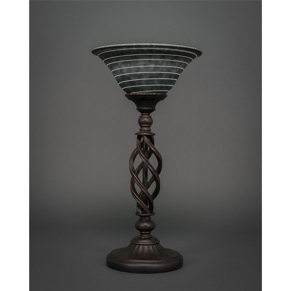 Toltec Lighting 63-DG-432 Eleganté Table Lamp Shown In Dark Granite Finish With 10" Charcoal Spiral Glass