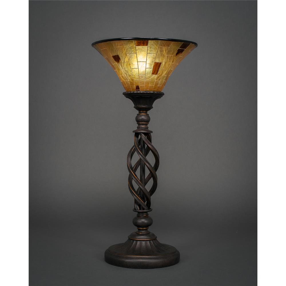 Toltec Lighting 63-DG-703 Dark Granite Finish Table Lamp With 10 in. Penshell Resin Shade