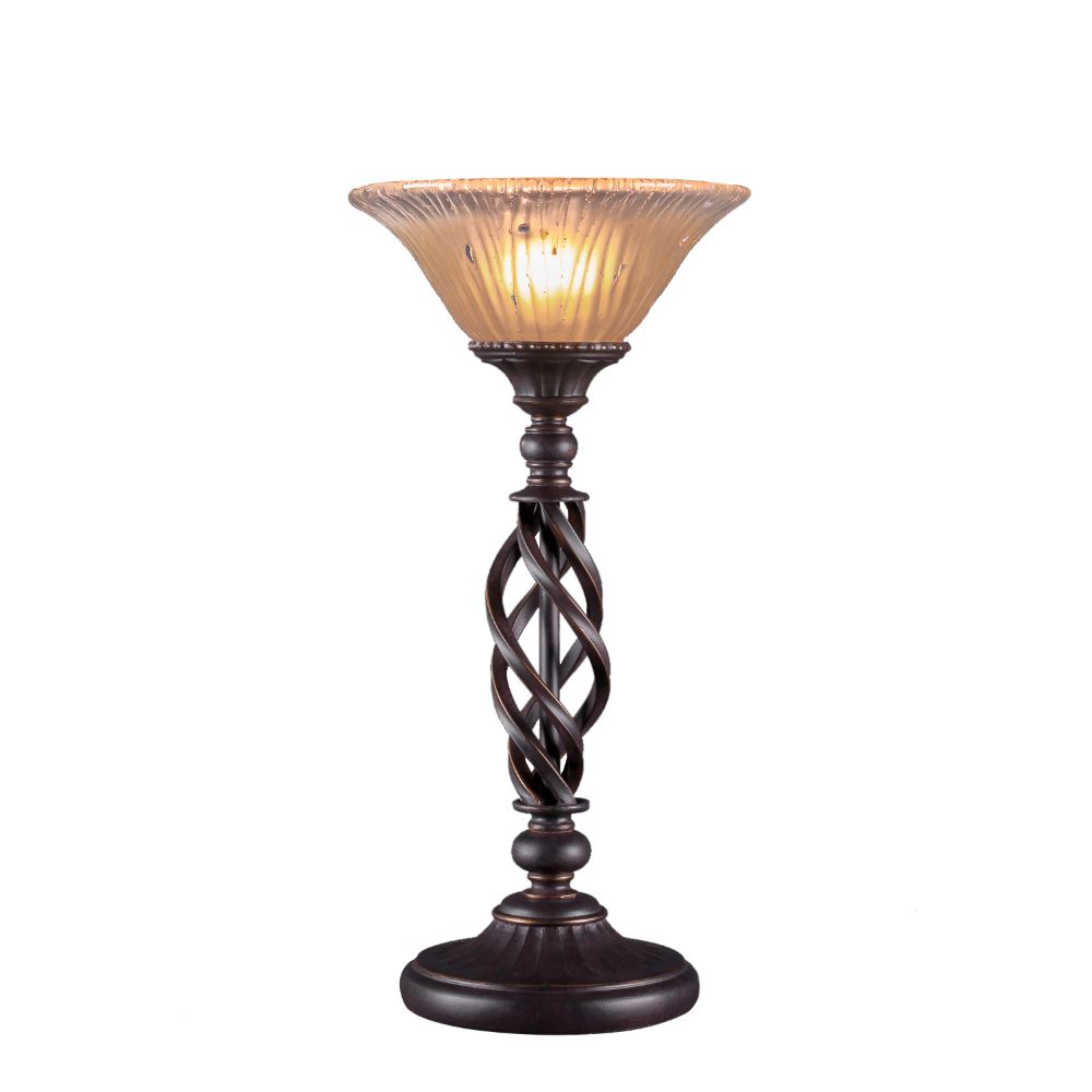 Toltec Lighting 63-DG-730 Dark Granite Finish Table Lamp With 10 in. Amber Crystal Glass