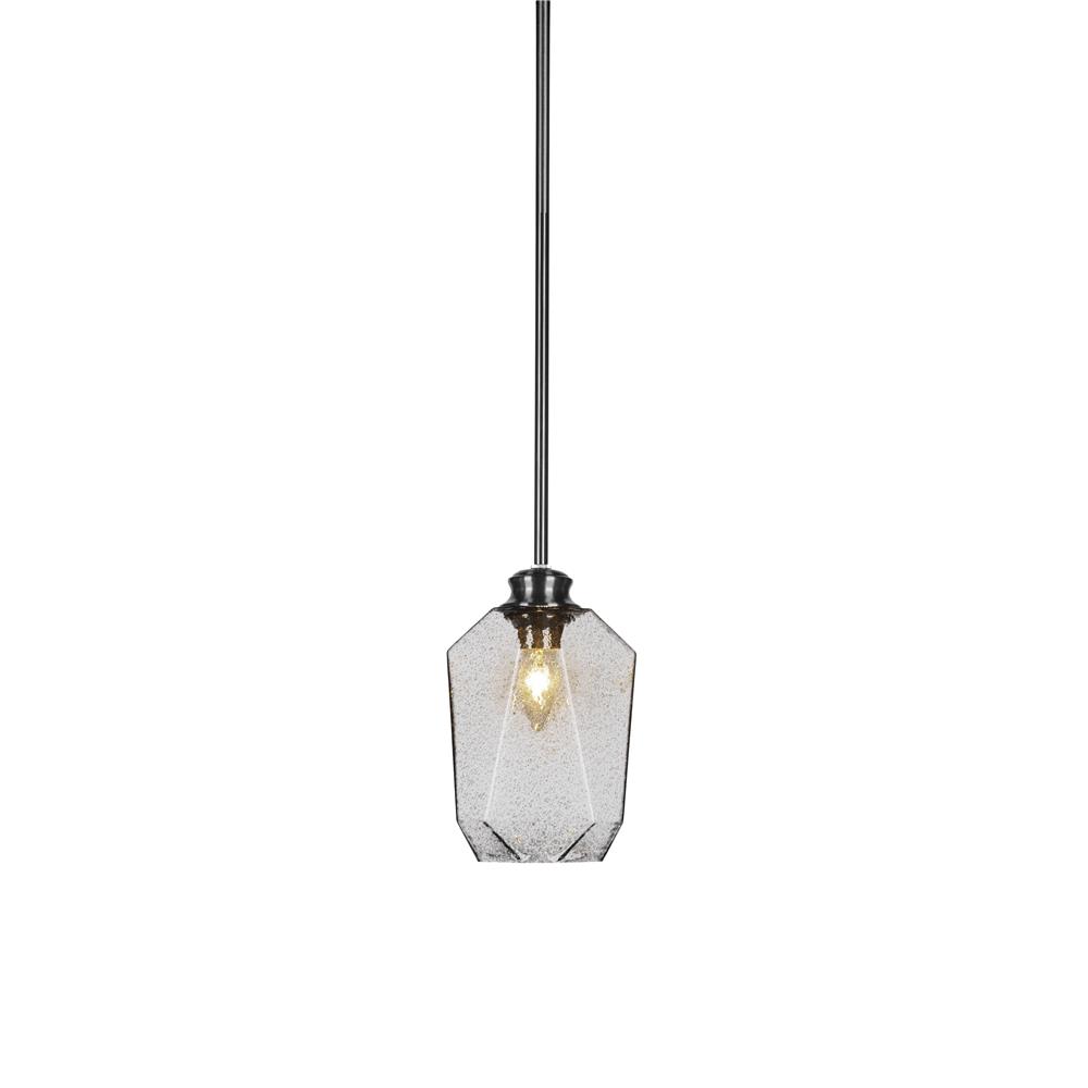Toltec Lighting 72-BN-4462 Rocklin Stem Hung Pendant Shown In Brushed Nickel Finish With 6.75" Smoke Glass