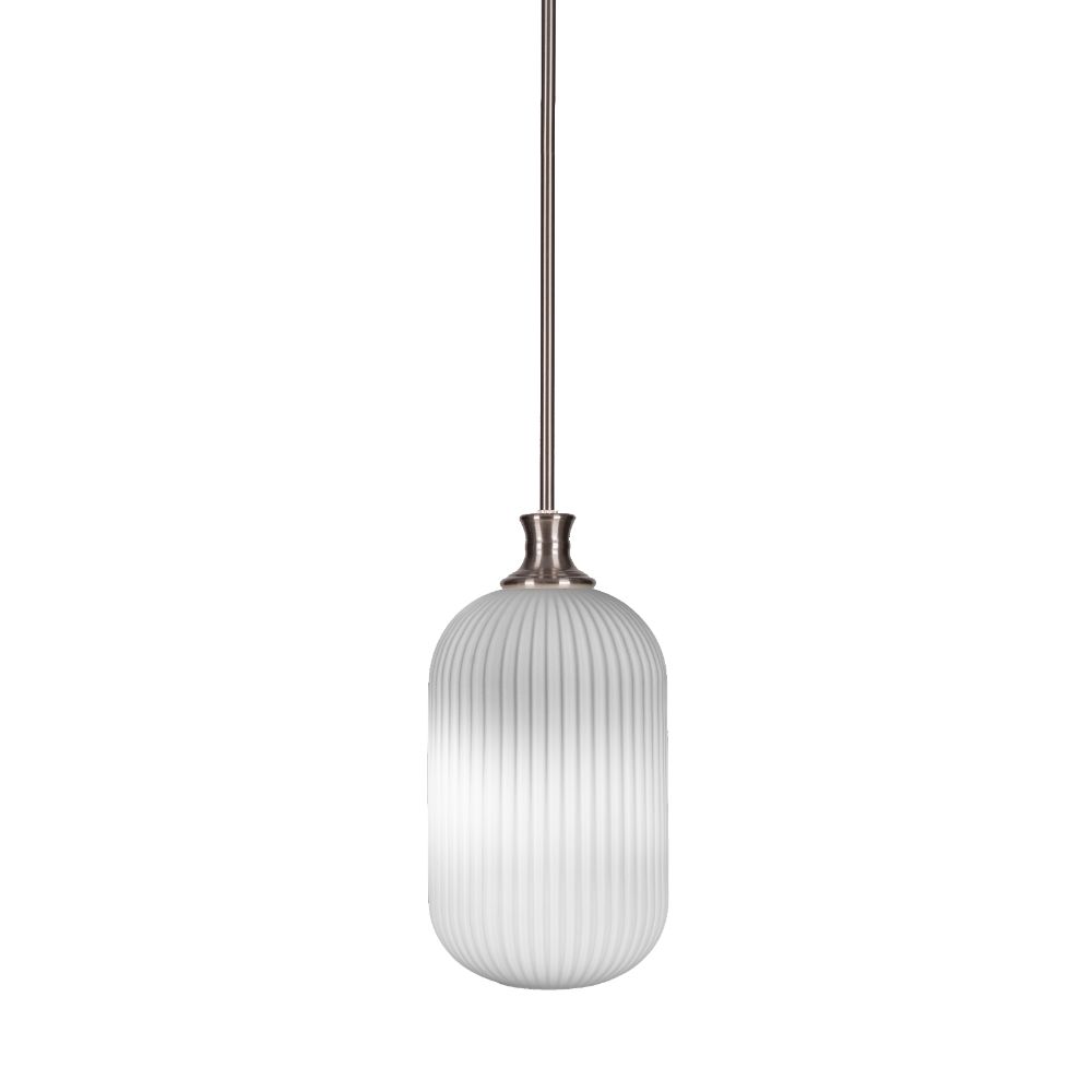 Toltec Lighting 74-BN-4601 Carina Stem Hung Pendant In Brushed Nickel Finish With 8.25" Opal Frosted Glass