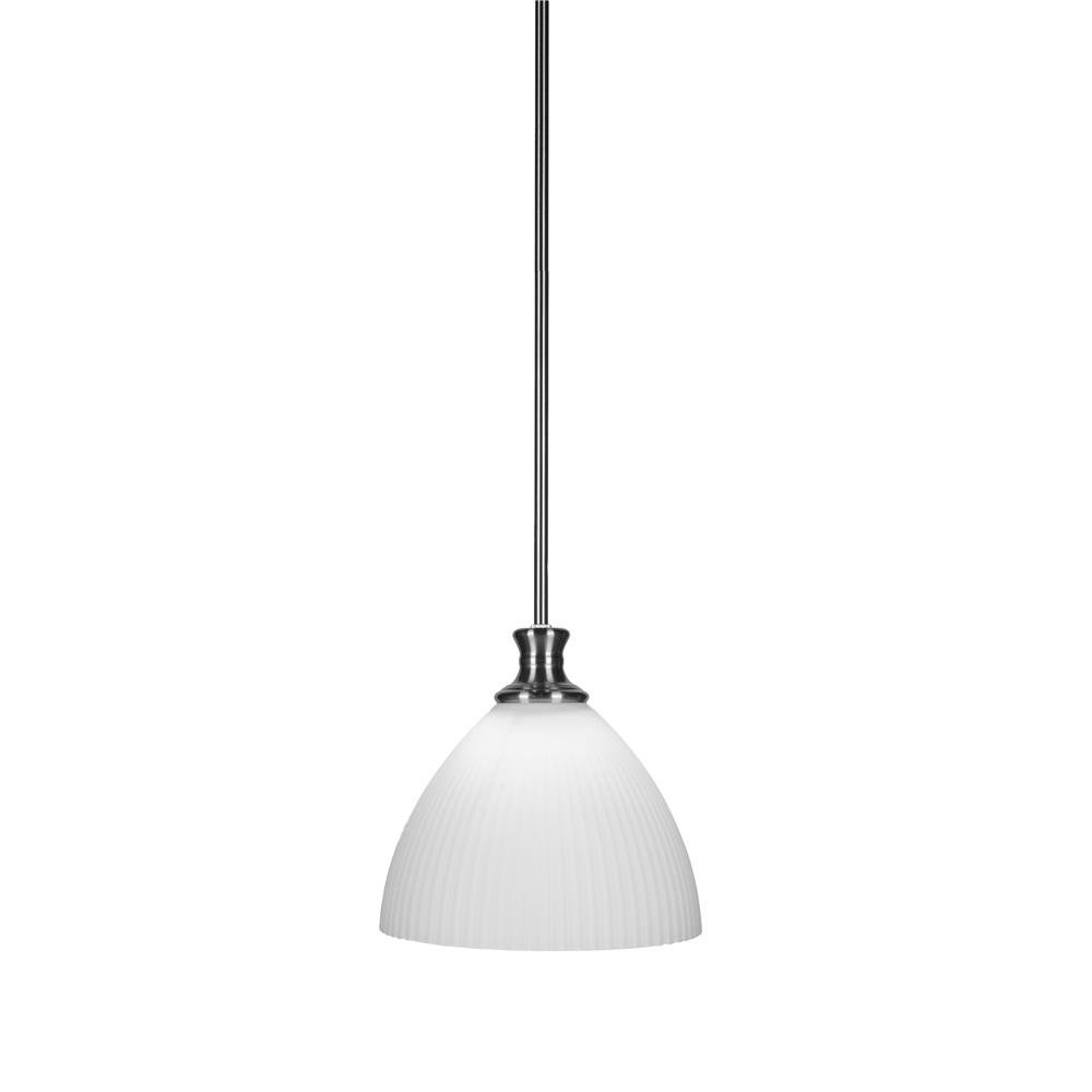 Toltec Lighting 76-BN-4631 Carina Stem Hung Pendant Shown In Brushed Nickel Finish With 10.75" Opal Frosted Glass