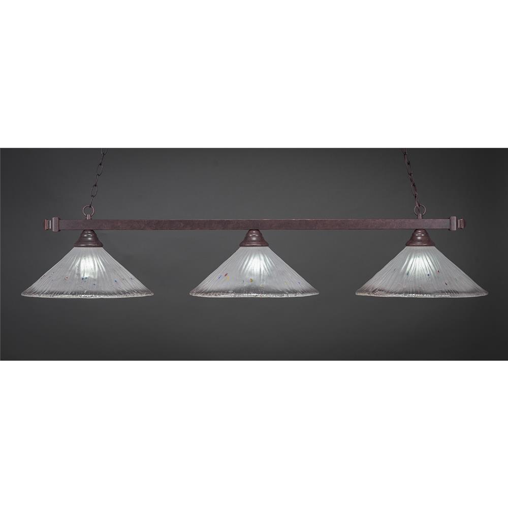 Toltec Lighting 803-DG-711 Square Billiard Light Shown In Dark Granite Finish With 16 in. Frosted Crystal Glass 