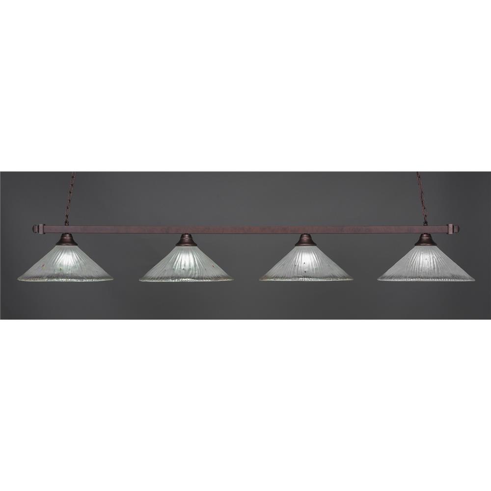 Toltec Lighting 804-BRZ-711 Bronze Finish 4 Light Square Bar With 16 in. Frosted Crystal Glass Shade