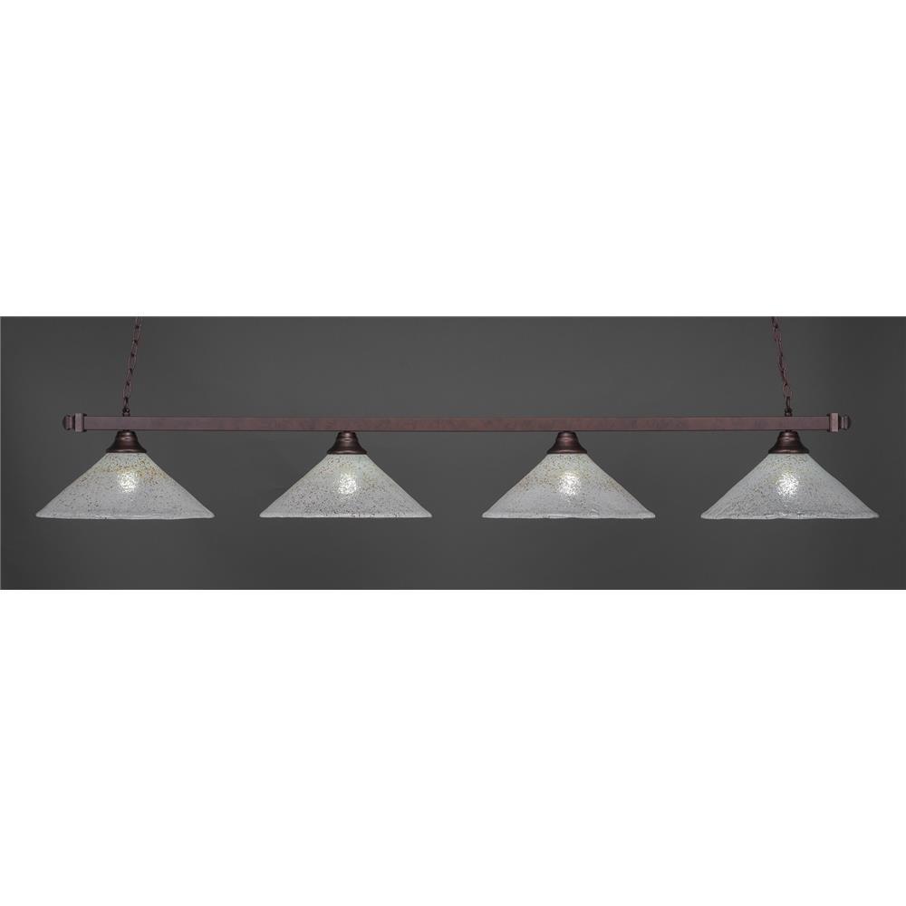 Toltec Lighting 804-BRZ-714 Bronze Finish 4 Light Square Bar With 16 in. Gold Ice Glass Shade