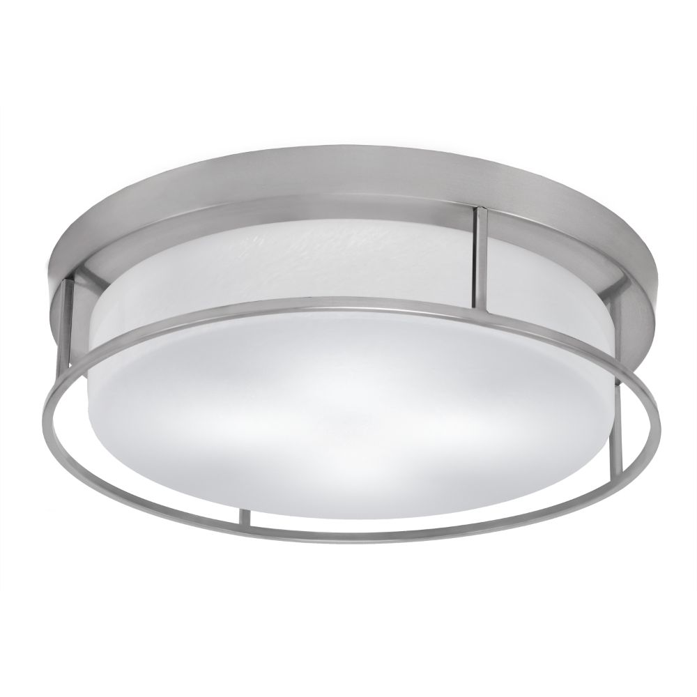 Toltec Lighting 818-BN-1 18" Flush Mount, 4-Bulbs, Shown In Brushed Nickel Finish With White Marble Glass