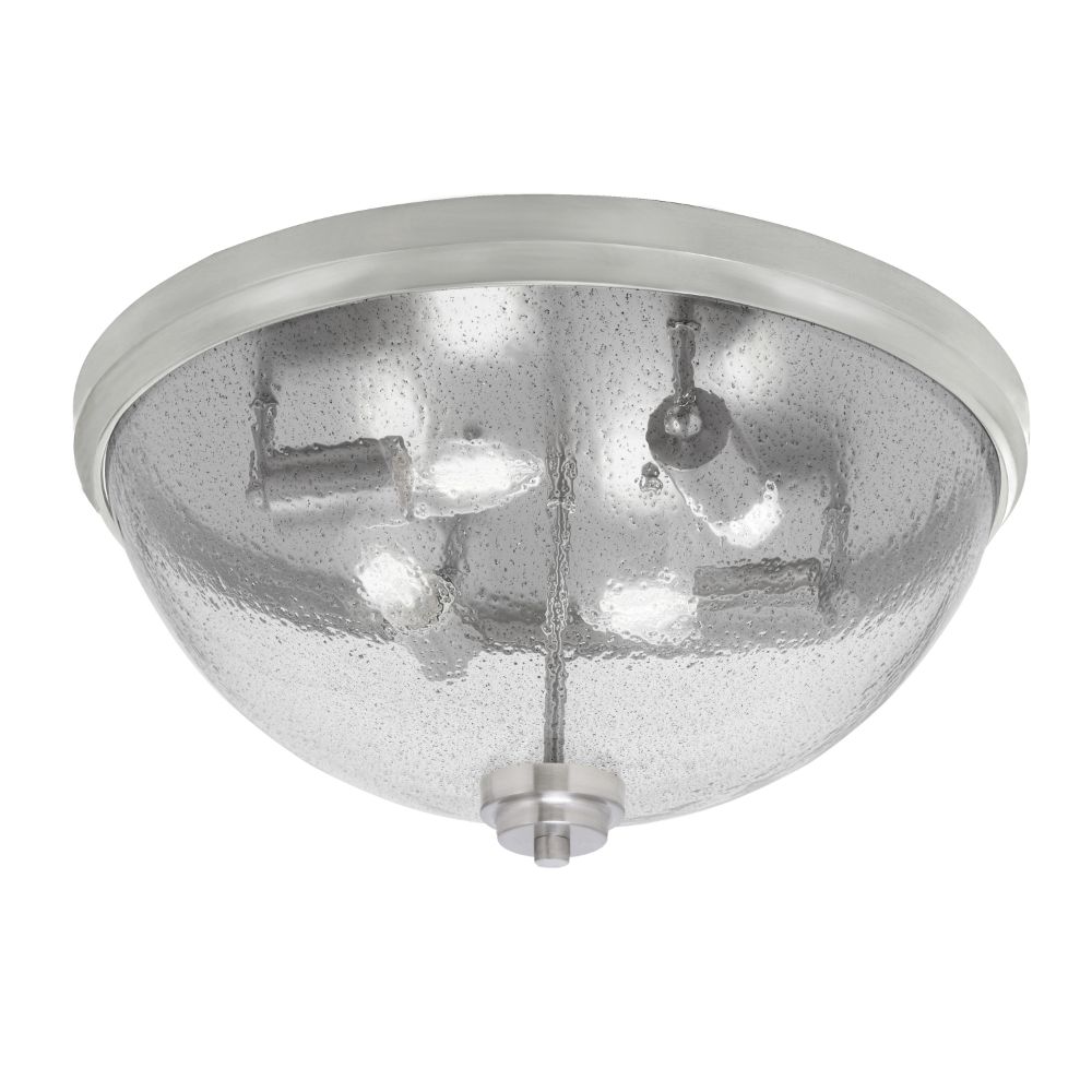 Toltec Lighting 828-BN-2 18" Flush Mount, 4-Bulb Shown In Brushed Nickel Finish With Smoke Bubble Glass