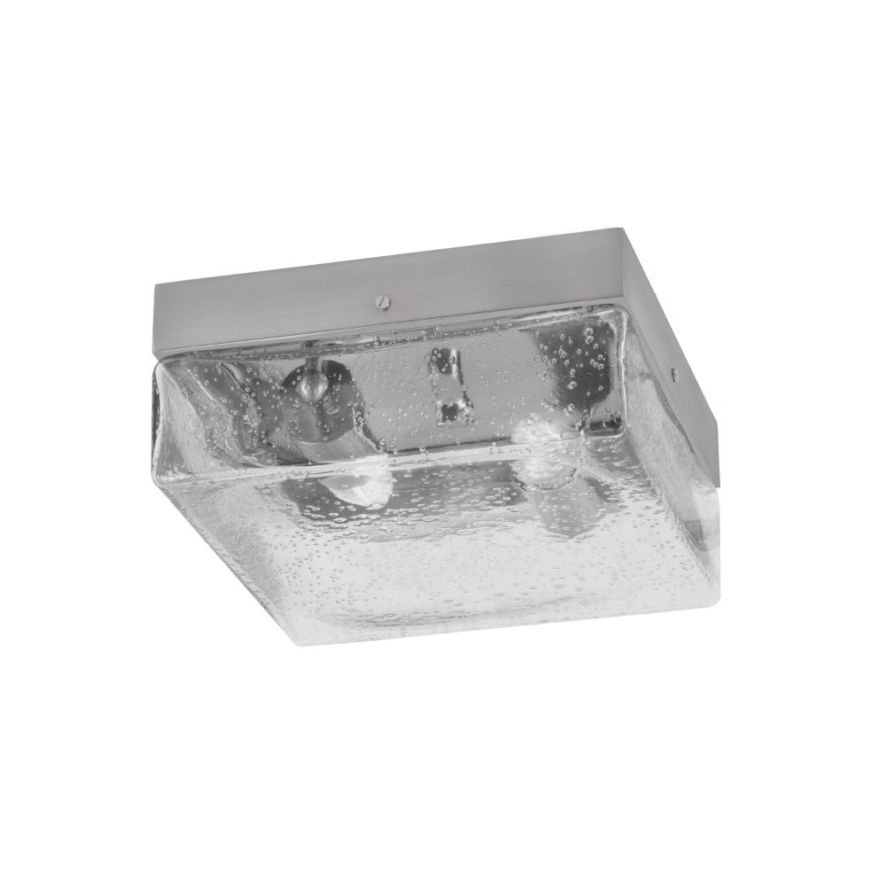 Toltec Lighting 840-BN-0 10" Flush Mount, 2-Bulbs, Shown In Brushed Nickel Finish With Clear Bubble Glass