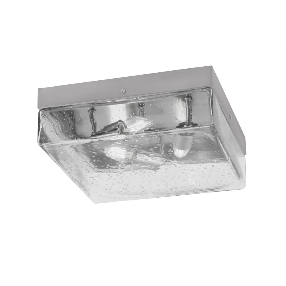 Toltec Lighting 842-BN-0 12" Flush Mount, 3-Bulbs, Shown In Brushed Nickel Finish With Clear Bubble Glass