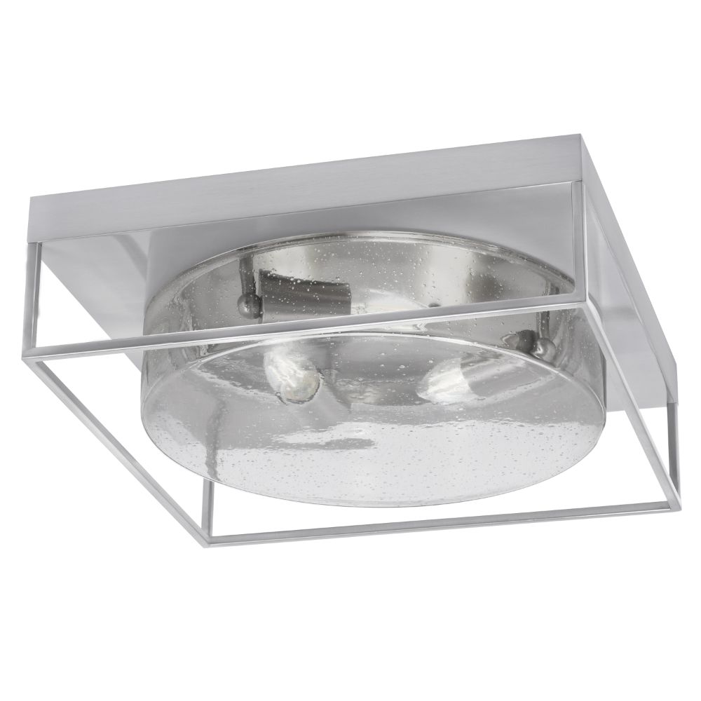 Toltec Lighting 856-BN-0 16" Flush Mount, 3-Bulbs, Shown In Brushed Nickel Finish With Clear Bubble Glass