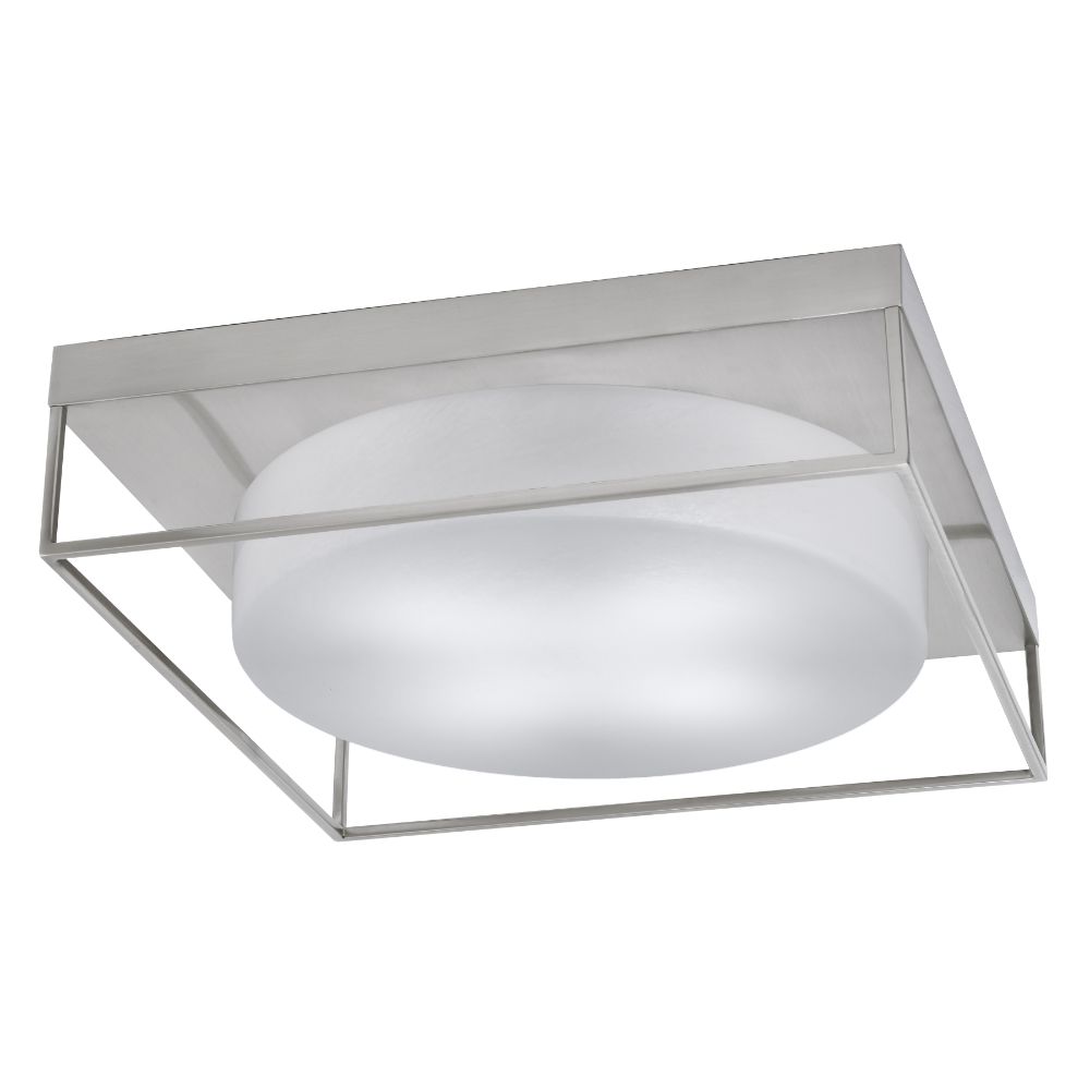 Toltec Lighting 858-BN-1 18" Flush Mount, 4-Bulbs, Shown In Brushed Nickel Finish With White Marble Glass