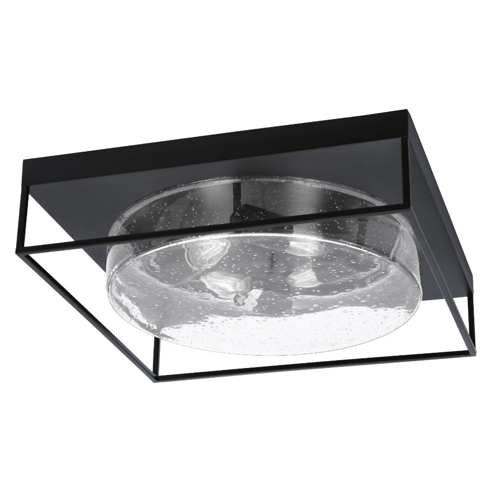 Toltec Lighting 858-MB-0 18" Flush Mount, 4-Bulbs, Shown In Matte Black Finish With Clear Bubble Glass