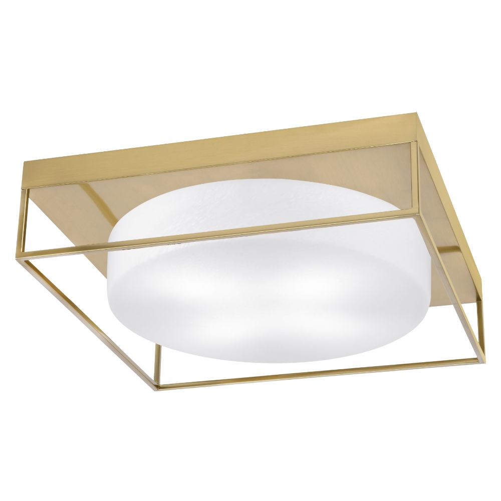 Toltec Lighting 858-NAB-1 18" Flush Mount, 4-Bulbs, Shown In New Age Brass Finish With White Marble Glass