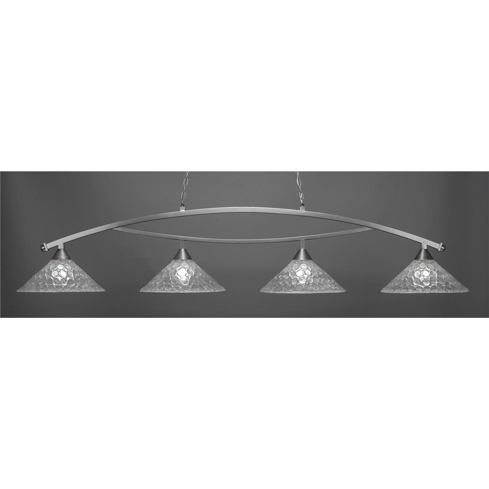 Toltec Lighting 874-BN-411 Brushed Nickel Finish 4 Light Bar With 16 in. Italian Bubble Glass Shades