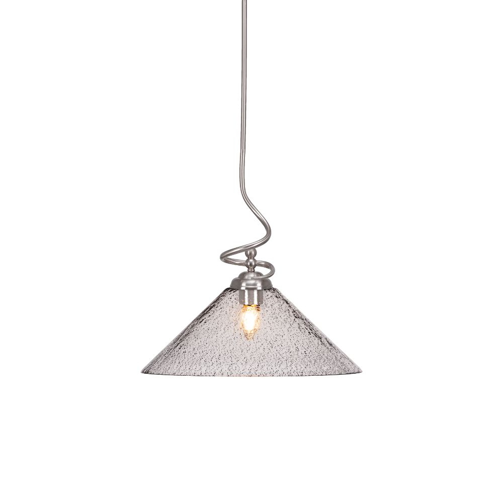Toltec Lighting 900-BN-2162 Capri Stem Pendant With Hang Straight Swivel Shown In Brushed Nickel Finish With 16" Smoke Bubble Glass