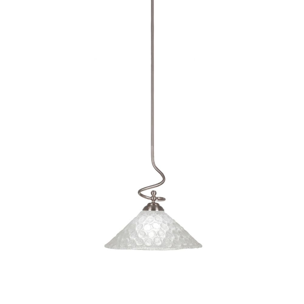 Toltec Lighting 900-BN-411 Capri Stem Pendant With Hang Straight Swivel Shown In Brushed Nickel Finish With 16" Italian Bubble Glass
