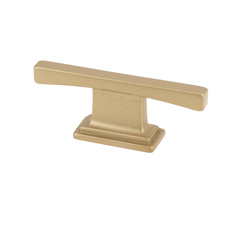 Topex 9-133600160903 THIN SQUARE TRANSITIONAL T CABINET PULL MATTE BRASS 16MM