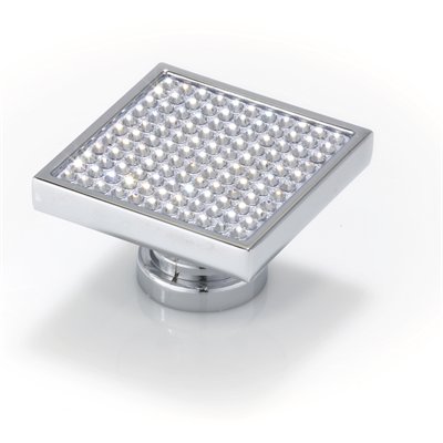 TOPEX HARDWARE P2080CRLSWA LARGE SQUARE WITH ROUND SWAROVSKI CRYSTALS IN BRIGHT CHROME