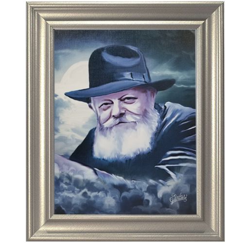 Chabad Lubavitch Rebbe Painting on Canvas- Light in the Dark Portrait