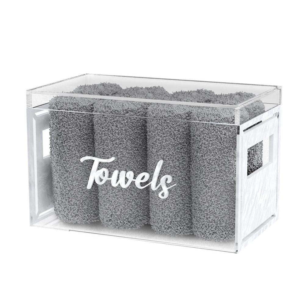 Feldart Towel Box with 8 Towels - White Pearl