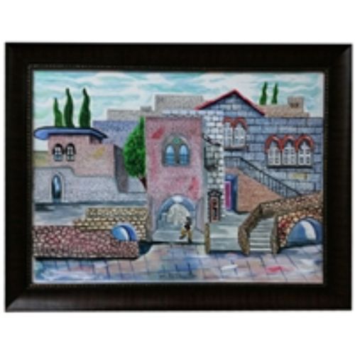 Calligraphy Old city of Tzfas  #08 - Framed
