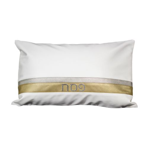 Leather Pesach Seder Pillow Gold Stripe Design