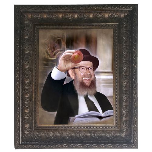Rabbi Avigdor Miller Framed Picture - Painting in brown frame