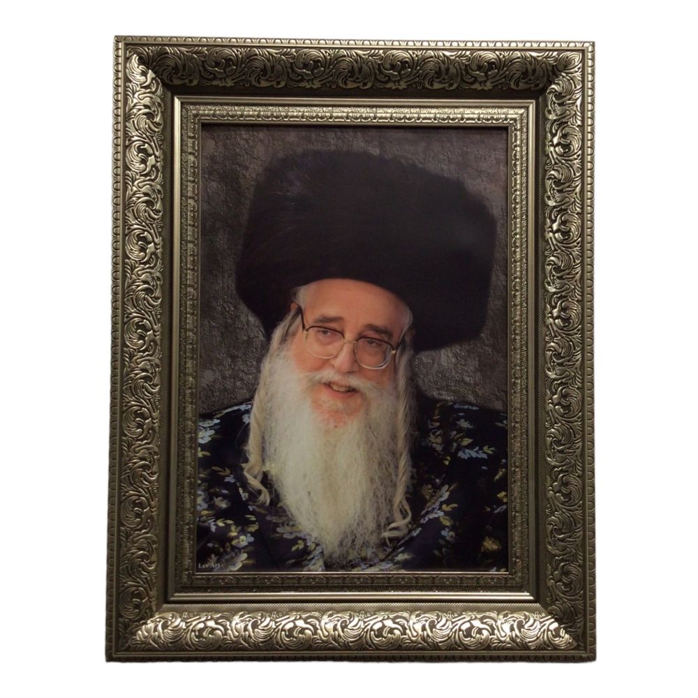 Framed Canvas of the Sanz Rebbe, Size 21x27, Silver