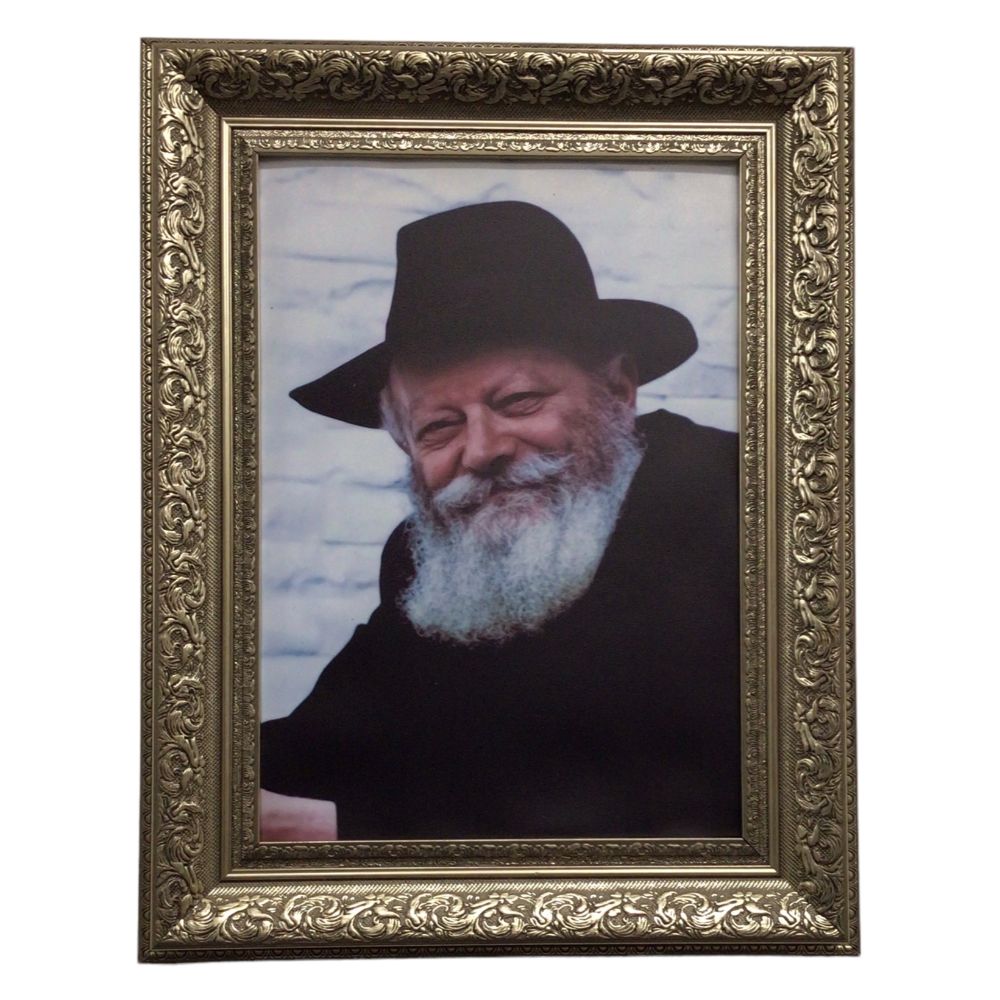 Framed Canvas of the Rebbe, Size 17x21, Silver