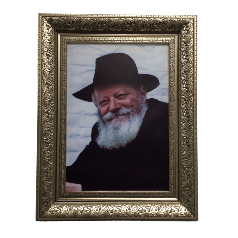 Framed Canvas of the Rebbe, Size 21x27, Silver