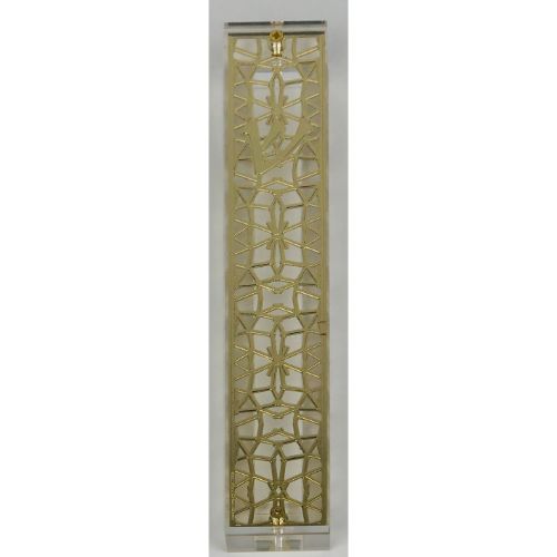 Mezuzah Case 24K Gold Plated- 15 cm scroll Design #11