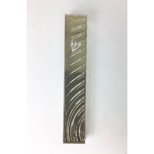 Gold Plated Mezuzah Case 15 cm scroll Design #12