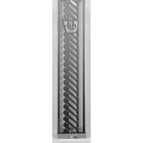 Mezuzah Case Silver Plated- 15 cm scroll Design #3