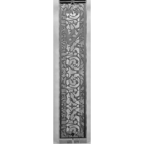 Mezuzah Case Silver Plated- 15 cm scroll Design #6