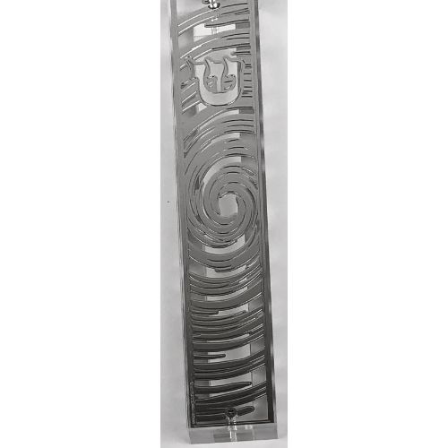 Mezuzah Case Silver Plated- 15 cm scroll Design #7
