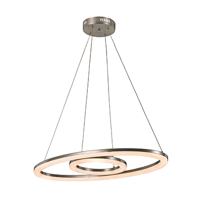 Trans Globe Lighting MDN-1406 Optic II 15.75" Indoor Satin Nickel Modern Pendant