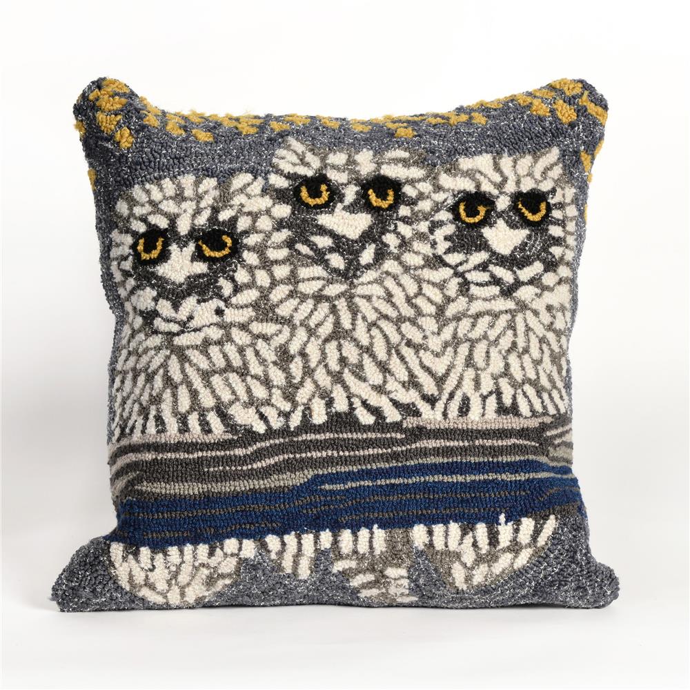 Liora Manne 7FP8S144347 FRONTPORCH OWLS NIGHT Pillow