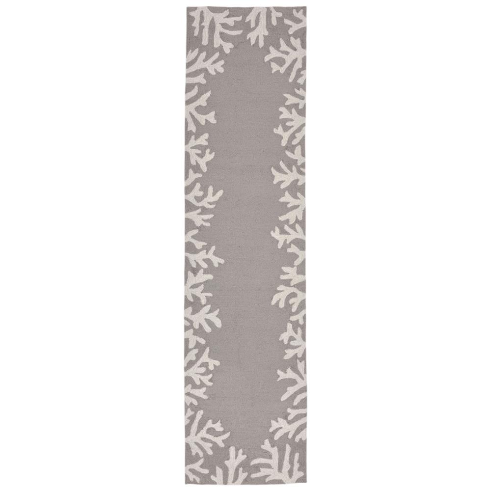 Liora Manne 1620/47 CORAL BDR SILVER Hand Tufted Indoor/Outdoor Area Rug in 24"X8