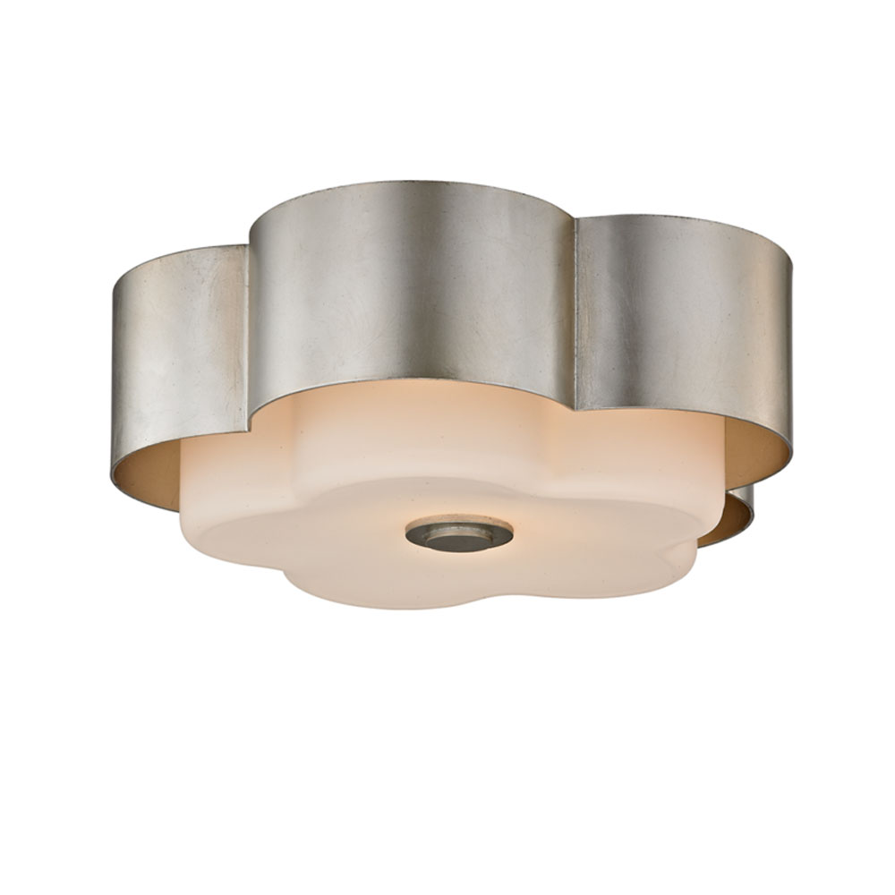 Troy Lighting C5652 Allure 1 Light Ceiling Flush in Silver Leaf