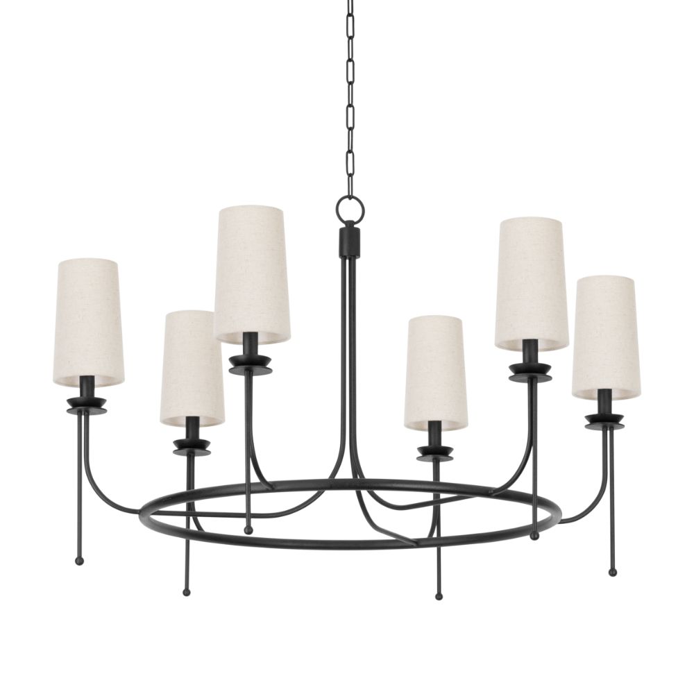 Troy Lighting F1240-FOR Calder Chandelier in Forged Iron