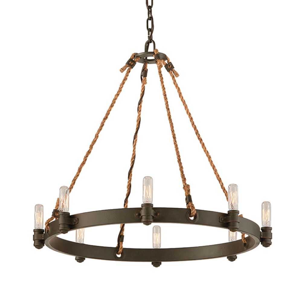 Troy Lighting F3125-HBZ Pike Place Chandelier in Heritage Bronze