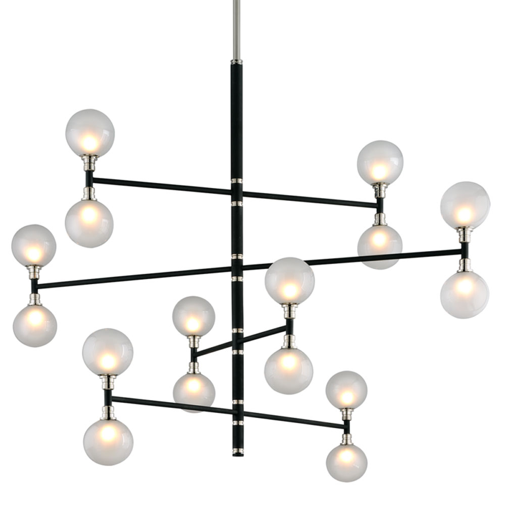 Troy Lighting F4827 ANDROMEDA 16 Light PENDANT 4 TIER in CARBIDE BLACK AND POLISHED NICKEL