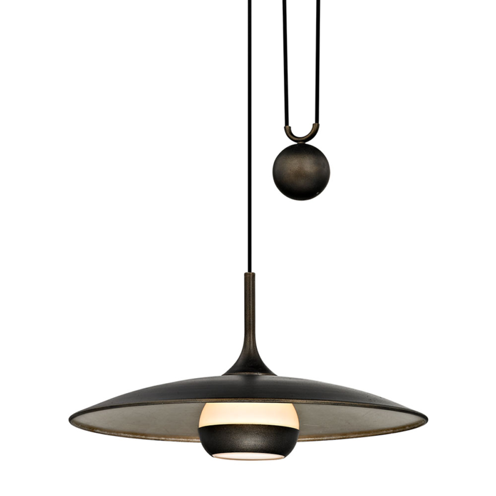 Troy Lighting F5865 Alchemy 1 Light Pendant in Vintage Bronze And Champagne Silver Leaf