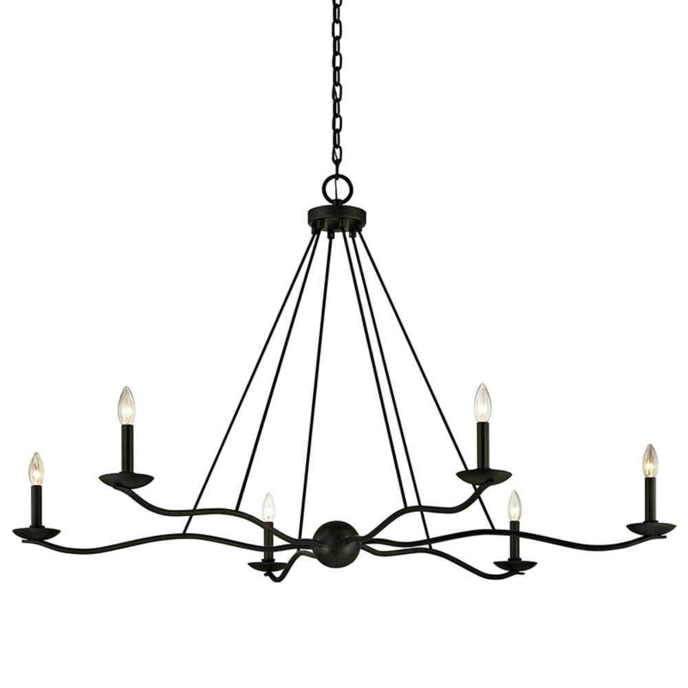 Troy Lighting F6306-FOR Sawyer Chandelier in Forged Iron