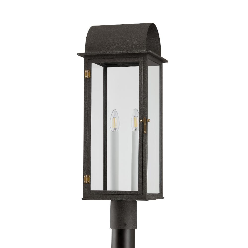 Troy Lighting P2225-FRN/PBR Bohen Exterior Post in French Iron/patina Brass