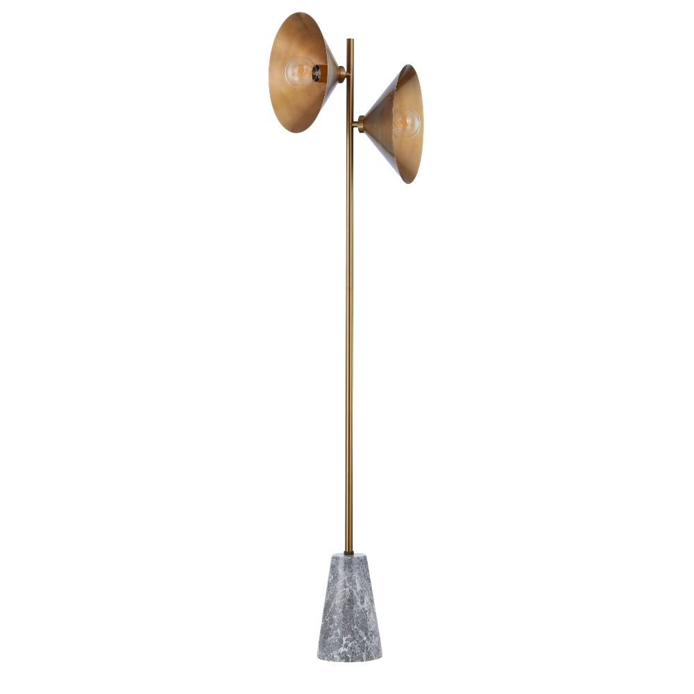 Troy Lighting PFL1064-PBR Bash Floor Lamp in Patina Brass