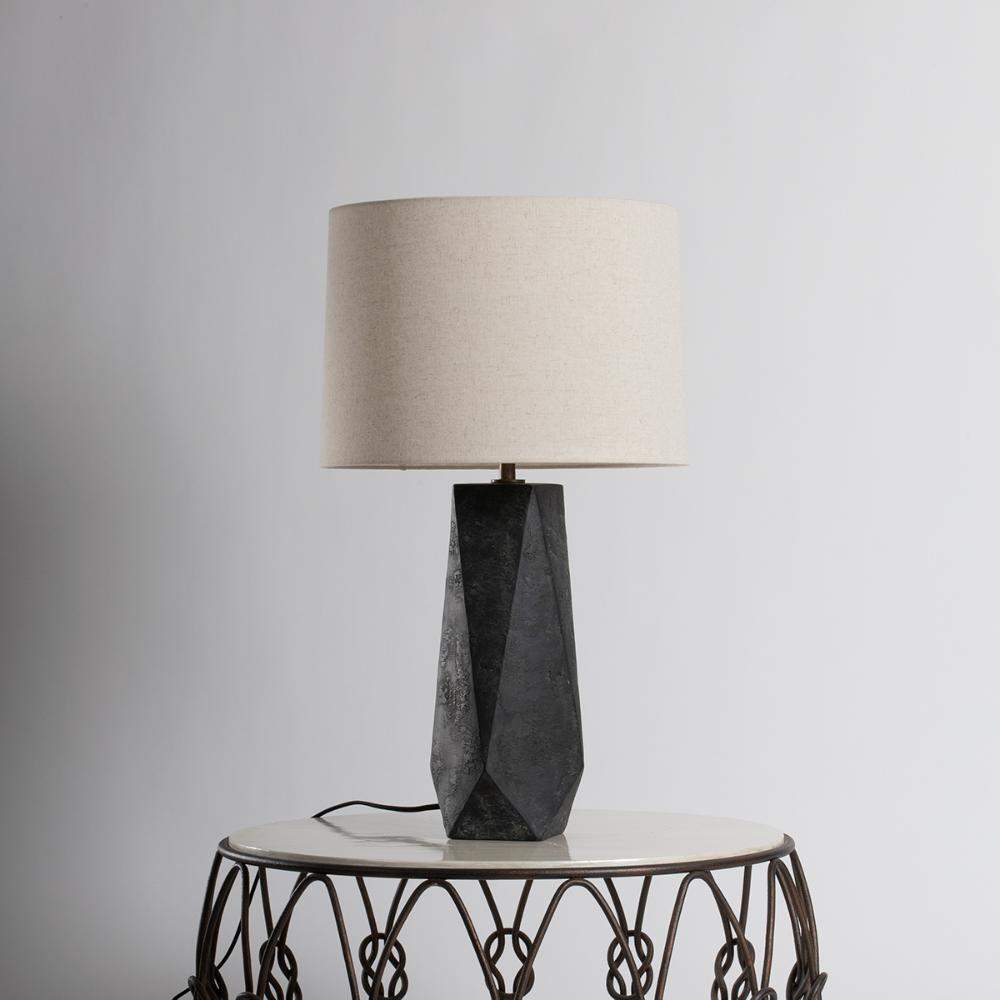 Troy Lighting PTL1129-PBR/CHB Coronado Table Lamp in Patina Brass/ceramic Ash Black